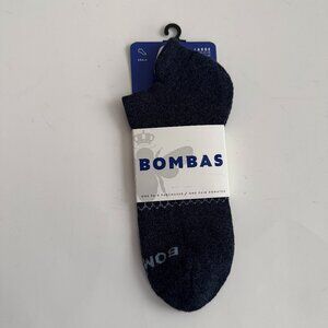 NWT Bombas Men's Marl Dark Blue Ankle Socks 1 Pair Sz Large Premium Cotton Blend